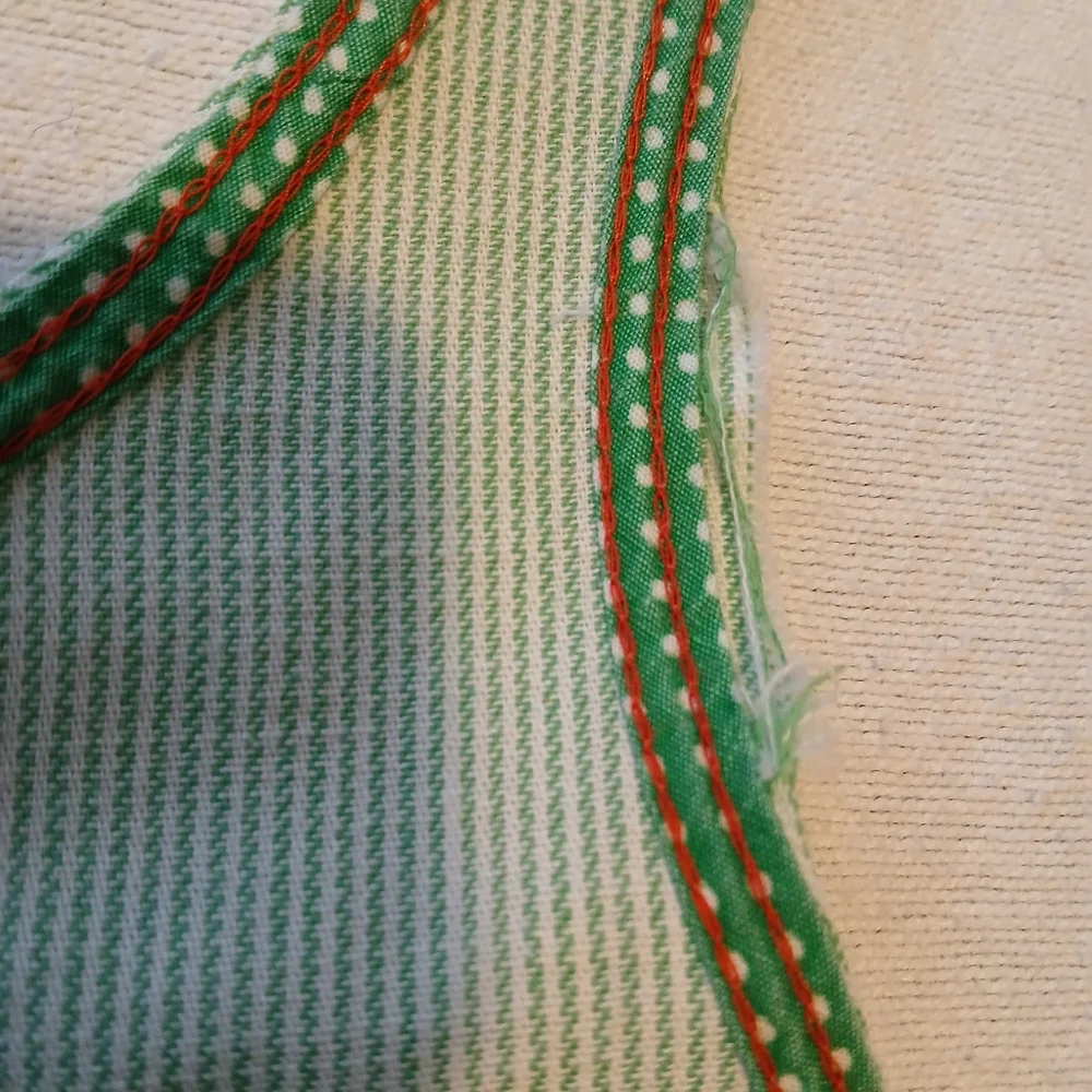 Vintage Green Kids Overalls Size 4T Alligator Zipper Teeth Pinstriped Button - Picture 8 of 8